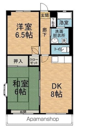 マンション菱花[2DK/44.55m2]の間取図