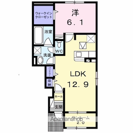 ティエンテ[1LDK/50.49m2]の間取図