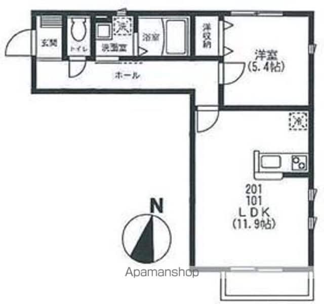 Ｂｏａｓｏｒｔｅ　Ｏｋｕｓａｗａ　ボアソルチ奥沢[1LDK/41.12m2]の間取図
