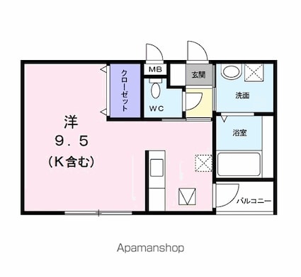 ミニヨンＫ[1R/26.11m2]の間取図