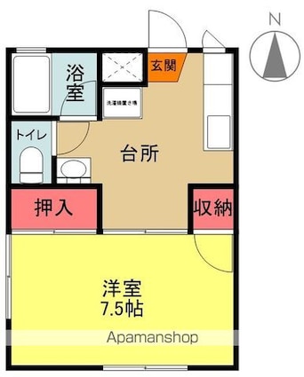 メゾンミヤウチ[1DK/28.92m2]の間取図