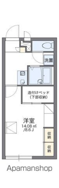 レオパレスリベラ[1K/23.18m2]の間取図