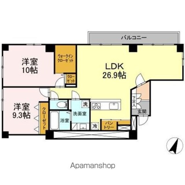 六本木コート[2LDK/99.5m2]の間取図