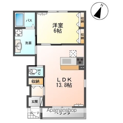 イージーレジデンス[1LDK/48.46m2]の間取図