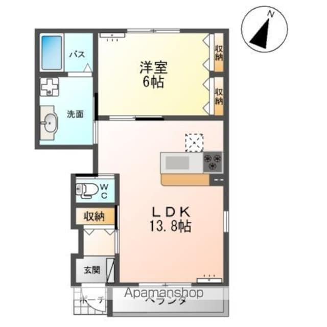 イージーレジデンス[1LDK/48.46m2]の間取図