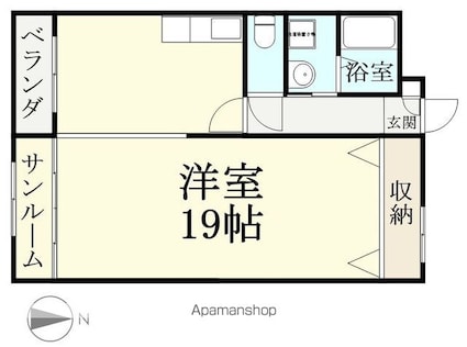サープラスチモリ[1R/51.6m2]の間取図