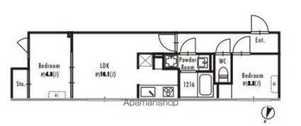 Ｐｒｉｍａｌ石神井公園[2LDK/41.82m2]の間取図