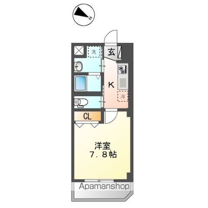 星野マンション[1K/26.86m2]の間取図