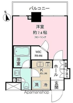 ＪＰ　ｎｏｉｅ　亀戸[1K/25.29m2]の間取図