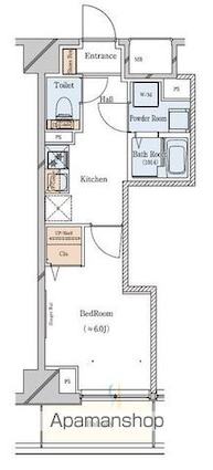 ガリシア駒込ＥＡＳＴ[1K/25.63m2]の間取図
