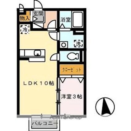 セジュールＫｅｎ[1LDK/33.39m2]の間取図