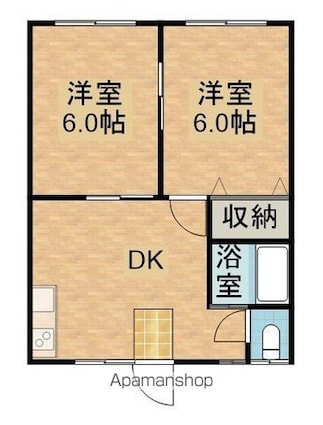 フローレンスハイム[2DK/39.74m2]の間取図