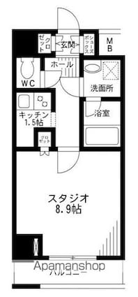レジディア九段下[1K/30.37m2]の間取図
