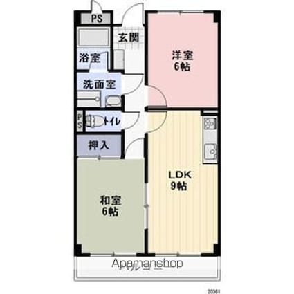 Ｌｉｍｐｉａメゾンタナカ[2LDK/48.6m2]の間取図