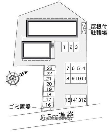 レオパレスマニエ[1K/22.35m2]の配置図