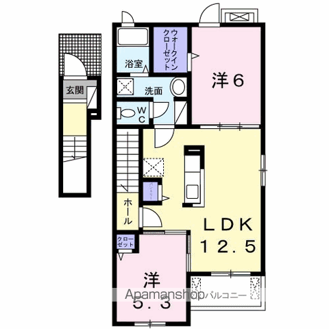 【八王子市大船町のアパートの間取り】