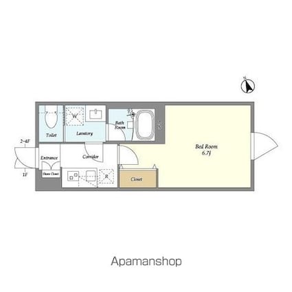 東京都杉並区方南２丁目[1K/22.5m2]の間取図