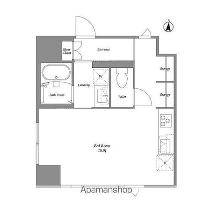 品川港南テラス[1R/33.26m2]の間取図