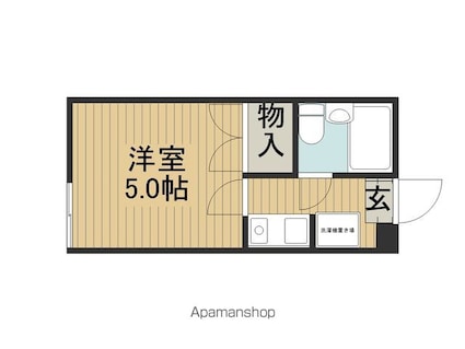 スプリングハイム[1K/14.3m2]の間取図
