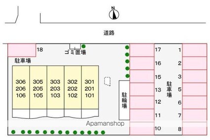 サンライズ宮川[1K/30.09m2]の配置図