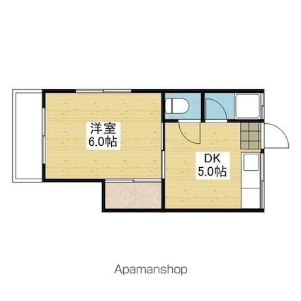 マンスリー・ワン・オグリ[1DK/19.5m2]の間取図