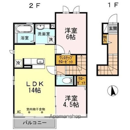 ミクスト　Ｂ[2LDK/58.41m2]の間取図