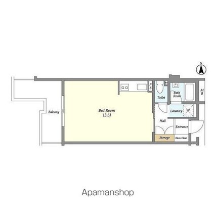 コーポレート西大井[1R/34.89m2]の間取図