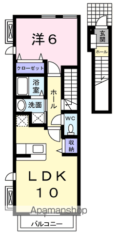 福生市北田園のアパートの間取り