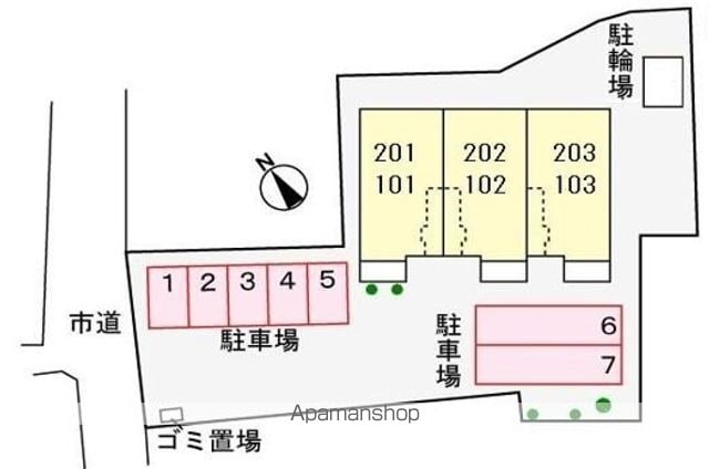 プリムローズ桜Ⅱ[2LDK/54.38m2]の配置図