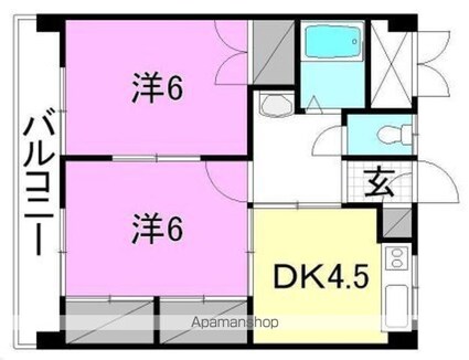 キジヤ中央ビル[2DK/40.42m2]の間取図