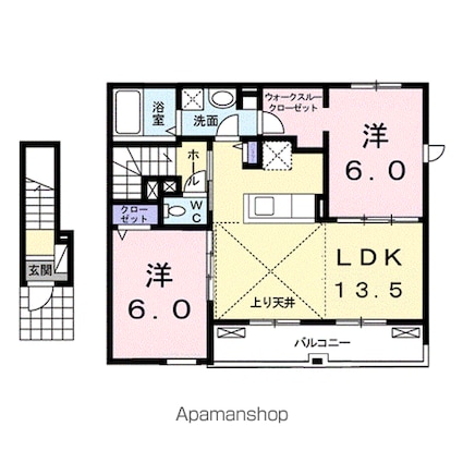 フリージアＡ[2LDK/60.69m2]の間取図