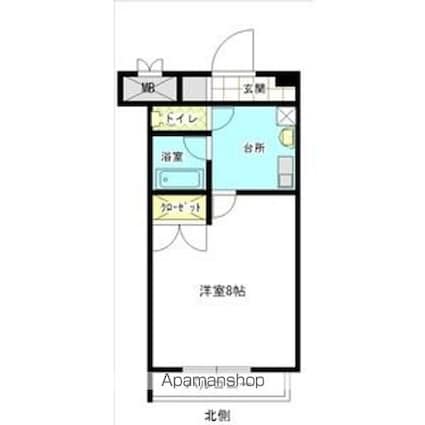 レージュ城西[1K/24.89m2]の間取図