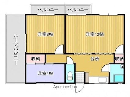 嵯峨野ハイツ[3K/63m2]の間取図