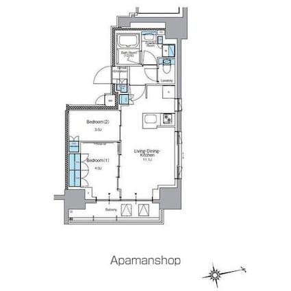 Ｊ．リヴェール上野入谷フロント[2LDK/42.19m2]の間取図