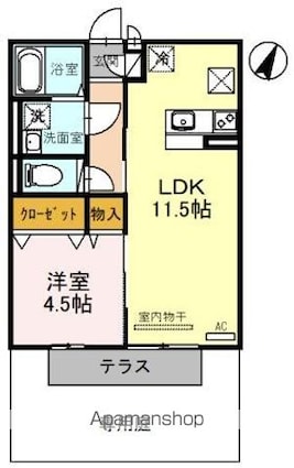 セジュールアースマーシＩＩＩ[1LDK/40.07m2]の間取図