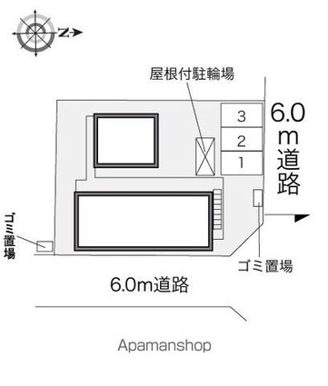 レオパレスコートサイド　ヴィラ[1K/19.87m2]の配置図