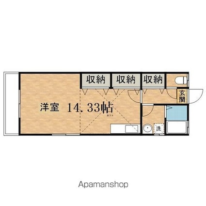 エトワール別所[1R/36.35m2]の間取図