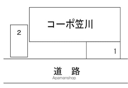 コーポ笠川[1K/18.63m2]の外観2
