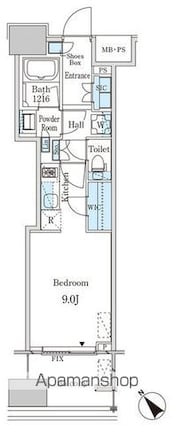 レガシス中目黒[1R/28.16m2]の間取図
