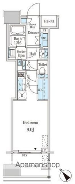 レガシス中目黒[1R/28.16m2]の間取図