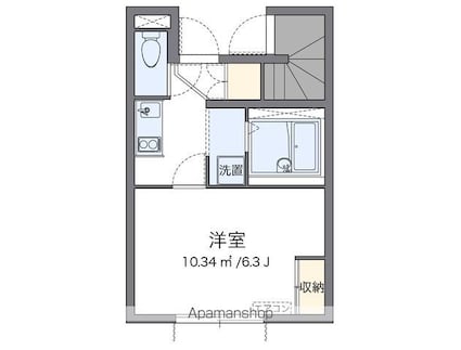 レオネクストＫＳＭ　Ｐｌｕｓ[1K/21.65m2]の間取図