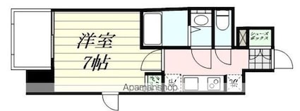 エルスタンザ上杉公園[1K/24.76m2]の間取図
