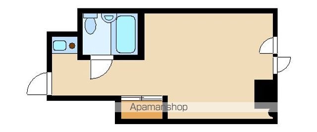 グランドハウスシャンティ[1R/14.2m2]の間取図
