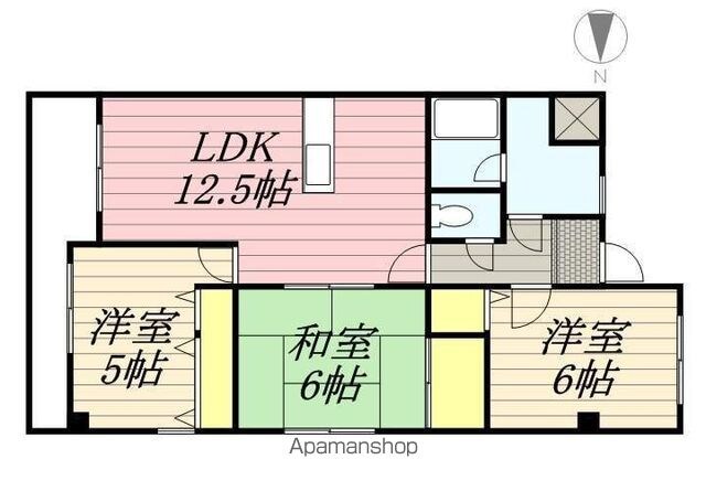 サンヒルズ筒井[3LDK/65.31m2]の間取図