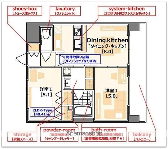 エステムコート南堀江IIレアリスの間取り写真