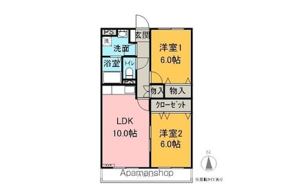 コーポラス和[2LDK/55.01m2]の間取図