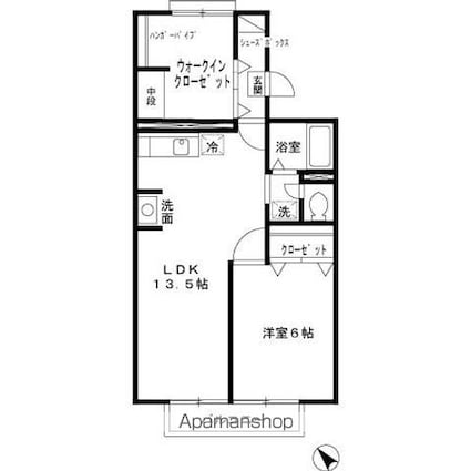 セジュール真野[1LDK/50.09m2]の間取図