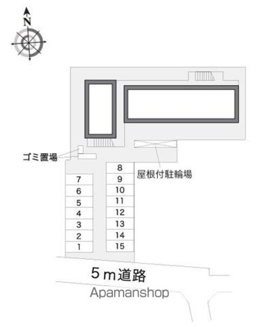 レオパレス豊[1K/19.87m2]の配置図