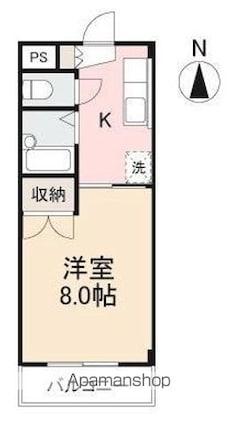 グランドステータス西宝町[1K/25.56m2]の間取図