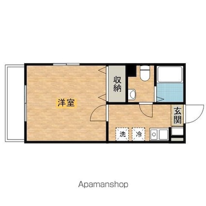 サァラ多摩平[1K/26m2]の間取図